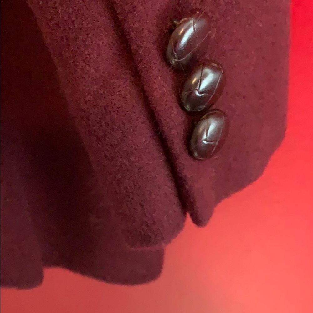 DKNY Vintage Maroon Wool Blend Long Blazer Size 14 - Picture 9 of 13